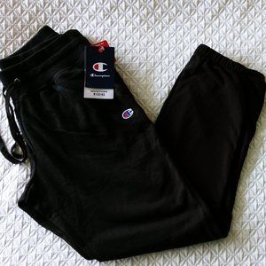 CHAMPION NWT JOGGER Casual Lounge Pants Sz Small Black w/ pockets & Cinching Tie